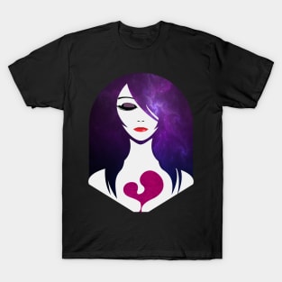 Heart of the Night Woman Fantasy Illustration T-Shirt